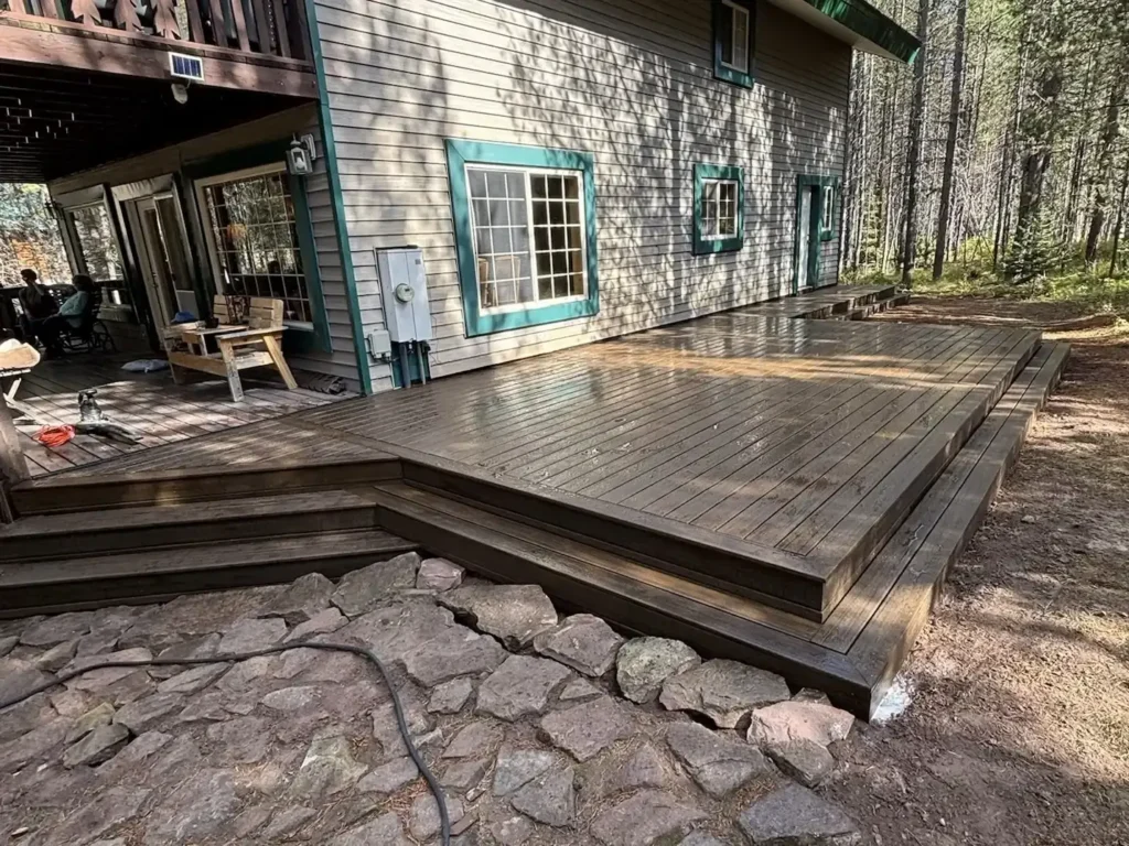Ground-level deck in Island Park, ID